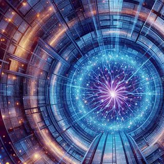 Le LHC et le cosmos vue par l'IA. © IA BING Designer Microsoft Corporation   